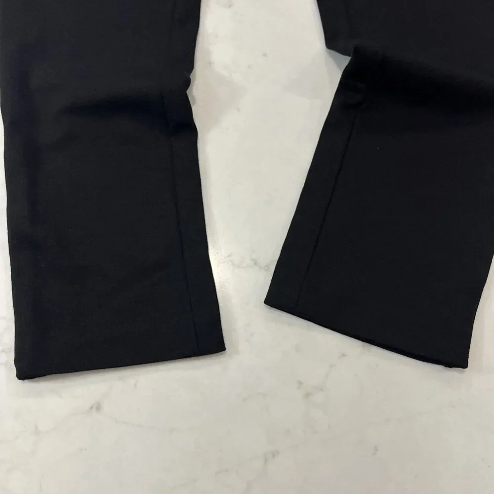 Kate Spade Skinny Ankle Pants‎ Womens 6 Black Gold Tone Side Zip Stretch Viscose
